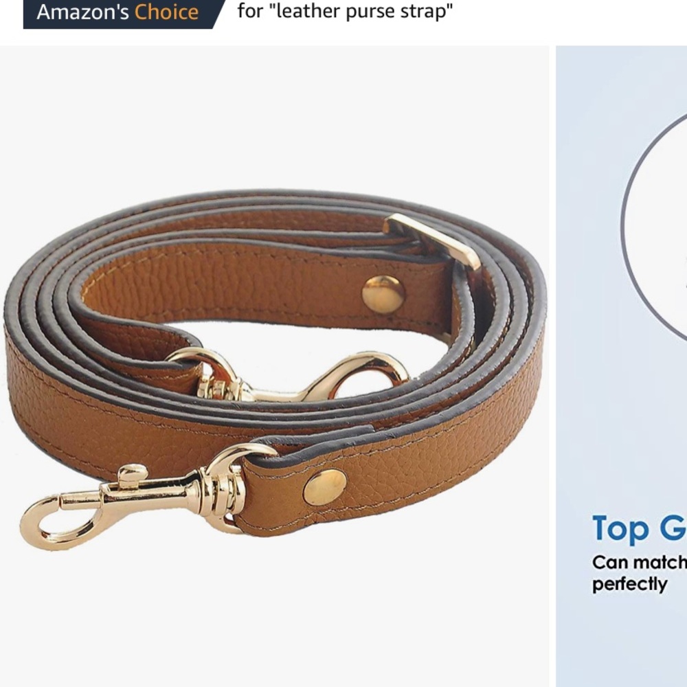 Brown leather strap for crossbody